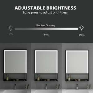 Fabricante Hotel almacenamiento negro 3 colores regulable <span class=keywords><strong>luz</strong></span> hierro antivaho personalizado continuo regulable Led espejo de <span class=keywords><strong>baño</strong></span> <span class=keywords><strong>con</strong></span> estantes - Product Image 6