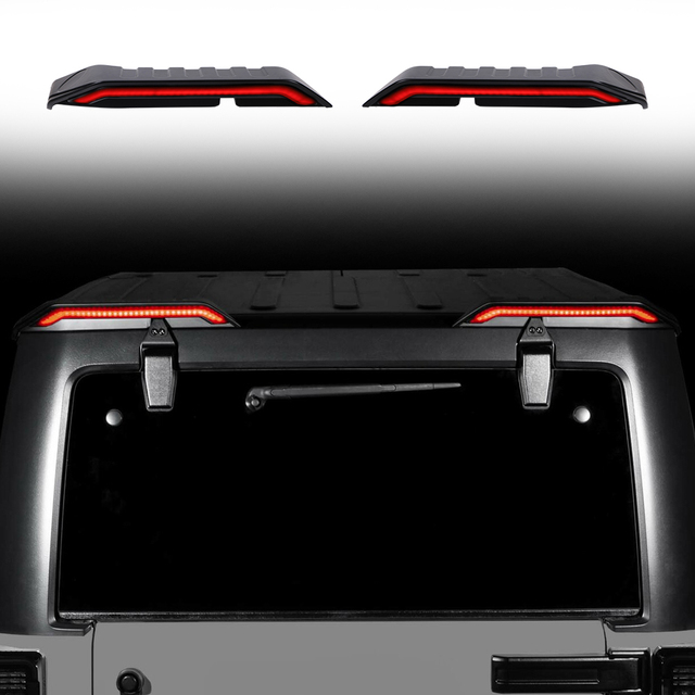 Loyo Newest Design Rear Spoiler Lights 9-16V Led Rear Spoiler Wing With Daytime Running Light Spoiler Lights for Jeep Jk Jl