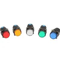 LAS16 PA66 saklar tombol tekan plastik bulat reset On Off green12 V/24V kuning hijau merah oranye