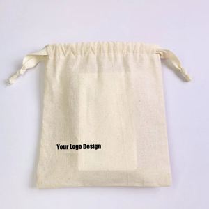 Vente en gros de petites pochettes cadeaux en coton avec cordon de serrage, sacs en tissu de coton doux personnalisés, anti-poussière, pour l'emballage de bijoux et de cadeaux - Product Image 3