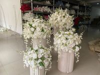 Bunga Lily Valley Sutra Putih Buatan Tangan 50cm Grosir, Bunga Artifisial Realistis untuk Dekorasi Pernikahan dan Natal
