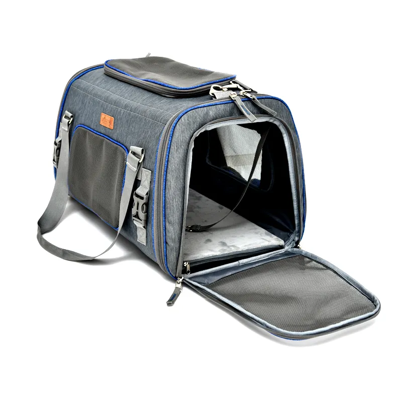 旅行や外出用の犬用の高品質の通気性ジッパークロージャーペットキャリアバッグ