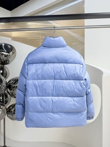 Luxury Designer Style Color Block Puffer Jacket High Neck Zip Up Winter <b>Coat</b> Warm Casual Fashion Outerwear - Product Image 3