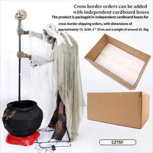 Adorno de Terror Mecánico Eléctrico de Halloween con Control por Voz, Inducción, <span class=keywords><strong>Esqueleto</strong></span> Mago, Dios de la Muerte Animado y Brillante, y Olla Mezcladora - Product Image 5