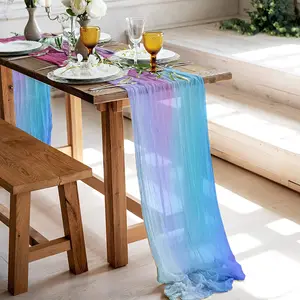 2022 Wholesale Table Cheese Cloth Runner Woodland Wedding Decorations Cheesecloth Table Runner