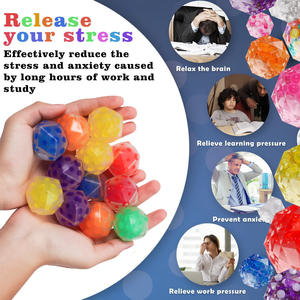 Juego de Pelotas Sensoriales MILI para Aliviar el Estrés, Pelota de Malla Antiestrés, Juguete de Compresión, TPR y Cuentas de Agua, Juguetes para Amasar Redondos y en Forma de Diamante - Product Image 6