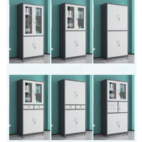 Armoire de bureau moderne autoportante en acier et verre pour écoles et hôpitaux, écologique, grande capacité de rangement de documents