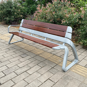 Banco de <span class=keywords><strong>metal</strong></span> para exteriores, silla cuadrada de ocio para jardín, Banco de hierro forjado para exteriores, silla de parque de acero inoxidable, Banco de madera para Centro Comercial - Product Image 4