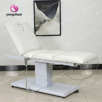 Table de massage électrique réglable et relevable, lit de beauté, lit de chiropratique, cuir PU, 3 moteurs, cadre en acier inoxydable, salon moderne