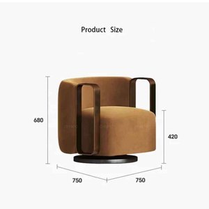Fauteuil individuel de salon de loisirs, design moderne de haute qualité, en cuir véritable, chaises de luxe FD-AC-12-BRIGTTE - Product Image 6