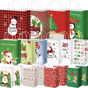 Personalización de alta cantidad, nueva caja de papel de Navidad roja y verde creativa, bolsa de papel de embalaje, Cajas de Regalo De Navidad - Product Image 2