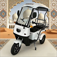 Mini Rickshaw Électrique avec Toit pour Usage Commercial, Scooter à Trois Roues à Double Moteur, Style Tuk Tuk, Tricycle Électrique