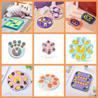 Gamelle anti-étouffement pour chiens et chats, design cartoon, en plastique écologique, luxe/classique, pour une alimentation lente