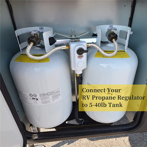 Lot de 2 flexibles de <span class=keywords><strong>propane</strong></span> RV 1/4 NPT de 12 pouces, en acier inoxydable tressé haute résistance, avec connecteur en PVC lisse pour réservoir, standard à deux étages - Product Image 6