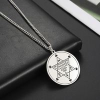 Collier pendentif Abracadabra Myshape Abraxas, magie cabalistique, amulette occulte, esotérique, bijoux en acier inoxydable, surnaturel