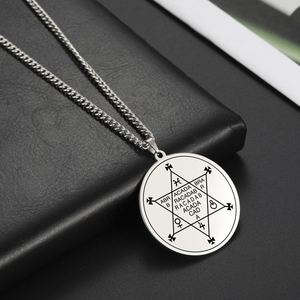 Collier pendentif Abracadabra Myshape Abraxas, magie cabalistique, amulette occulte, esotérique, bijoux en acier inoxydable, surnaturel - Product Image 3