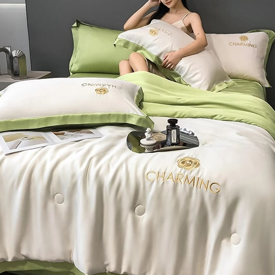 Frappè bianco-verde [No pilling, lavabile in lavatrice]