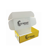 Boîtes personnalisées avec logo, bleu rose, imprimées recto-verso, en carton ondulé, pour l'expédition de café, de boissons froides et de produits e-commerce