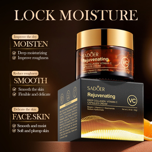 Crème au collagène profond et à la vitamine C SADOER, améliore le teint terne du visage, hydrate la peau, retient l'humidité, atténue les ridules - Product Image 2