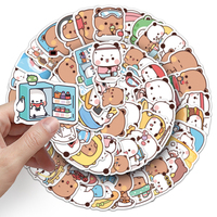 60 pièces vente d'usine Kawaii Meme autocollant de dessin animé impression étanche PVC personnalisé Yier et Bubu autocollant