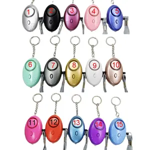 17 Colors in Stock Safety Emergency Sound Alarm Keychain Self Defense Keychain Sound Alert Devices Personal Alarm with Led Light