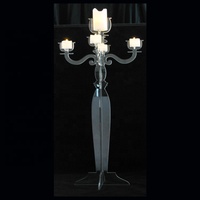 Candélabre en lucite, porte-bougie en acrylique découpé au laser, support pour bougie en cire