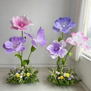 Grandi Papaveri in <span class=keywords><strong>Carta</strong></span> Crespa Multicolore a Doppio Strato, Decorazione Floreale Fatta a Mano per Matrimoni, Vetrine <span class=keywords><strong>di</strong></span> Negozi, Sfondi e Photo Booth - Product Image 4