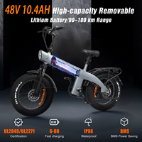 Vélo électrique tout-terrain pour adultes KIIXN Q3, moteur 500W, pneus larges de 20 pouces, vélo de montagne hors route avec batterie au lithium amovible