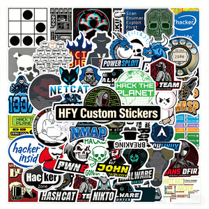 Pegatinas de PVC con Diseño Personalizado de Logotipo <span class=keywords><strong>Hacker</strong></span> Graffiti, Pegatinas Decorativas Impresas Brillantes y Mate, 50 Unidades al por Mayor - Product Image 3