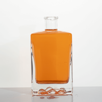 Bouteilles en verre vides carrées et rectangulaires de 500 ml, 750 ml, 1000 ml pour fruits, whisky et liqueurs, avec bouchon inviolable blanc LGG-04 – Vente en gros