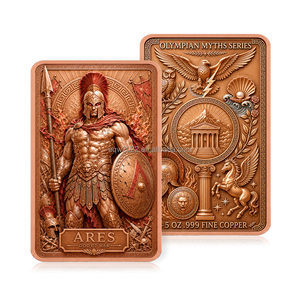 Lingote de Cobre Puro 999 Antiguo, Juego de Lingotes Metálicos de Dioses Griegos, Zeus, Atenea, Ares, Pegaso, 5oz, Cobre Fino en Relieve, Barra Coleccionable - Product Image 4