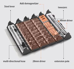 <span class=keywords><strong>Kit</strong></span> de reparación 128 en 1, juego de herramientas de puntas de destornillador eléctrico inalámbrico magnético para reparación de teléfonos móviles - Product Image 5
