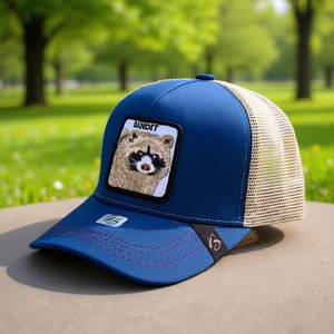 Casquette de camionneur Bandit en maille bleue réglable unisexe avec broderie pour adultes printemps-été - Product Image 2