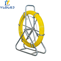 YILI 8MM*150M Tige de tirage en fibre de verre pour câbles, avec cage et support, accessoires de câblage