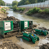 Robot de nettoyage de canalisations sur chenilles, véhicule amphibie sous-marin