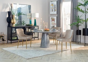 <span class=keywords><strong>Mesa</strong></span> de comedor redonda de piedra natural y mármol <span class=keywords><strong>gris</strong></span>, decoración moderna de <span class=keywords><strong>alta</strong></span> gama para restaurante, bar, cafetería y tienda, muestra gratis - Product Image 2