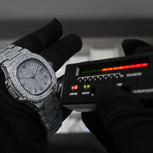 <span class=keywords><strong>Orologio</strong></span> da <span class=keywords><strong>Uomo</strong></span> di Lusso in Oro con Moissanite VVS Pieno di Veri Diamanti Meccanico Automatico Stile Hip Hop Iced Out - Product Image 3