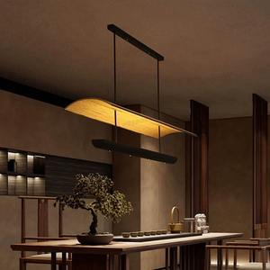 Luminaire suspendu long en cristal LED de style zen minimaliste moderne pour restaurants de style chinois, salons, salles de thé, réception - Product Image 2