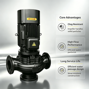 ปั๊มน้ำเสียแบบแนวตั้งชนิดไม่กั้นอุดตัน รุ่น GW Pipeline Sewage Pump สำหรับโรงบำบัดน้ำเสีย ปั๊มแรงดันสูง - Product Image 4