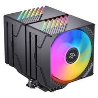 Refroidisseur de processeur double tour SNOWMAN MX660-Colorful-BK, 6 caloducs, 250W TDP, 2 ventilateurs PWM colorés BS100, compatible avec tous les processeurs Intel et AMD.