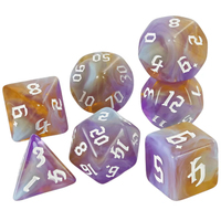 Dés personnalisés du MDN D & d dés polyédriques mixtes cosmiques scintillants bicolores étoilés pour dés de jeu de table RPG avec pochette