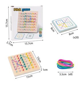 Juguete Educativo de Ingenio para Niños, Tarjetas de Patrones, Bandas Elásticas para Crear Figuras y Formas, Geoboard de Madera - Product Image 6
