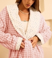 Robe longue double face en tissu éponge haute densité pour femme, idéale pour l'hôtellerie et la détente, personnalisable, ODM