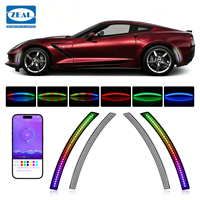 Feux de position latéraux LED RGB contrôlés par application pour Chevrolet Corvette C7 2014-2019, pare-chocs avant et arrière, lentille transparente
