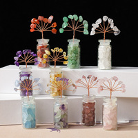 Bouteille à vœux en cristal naturel écologique, pierre concassée, arbre à argent, décoration de bureau à domicile, arbre de la richesse, petit ornement