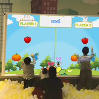 ChariotTech Aire de jeux intérieure pour enfants, mur interactif Crazy Ball, projecteur, jeux pour enfants
