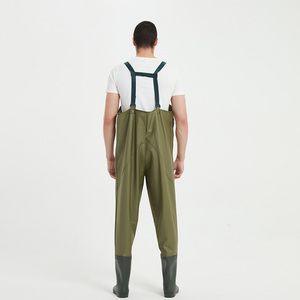 Nouvel ensemble de waders de pêche en PVC pour hommes, style populaire, imperméables, avec bottes intégrées et pantalon de poitrée, pour la pêche à la mouche et l'agriculture - Product Image 5