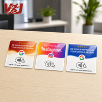 Carte de visite en acrylique OEM/ODM pour avis Google NFC, support de carte personnalisé avec code QR pour entreprise, carte d'avis Google NFC Wi-Fi