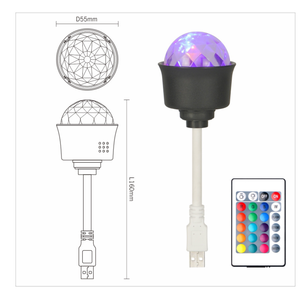 Mini USB <strong>Car</strong> Magic Ball Stage Light Portable Atmosphere 5V Power Voice <strong>Controlled</strong> <strong>DJ</strong> Projector Light - Product Image 1