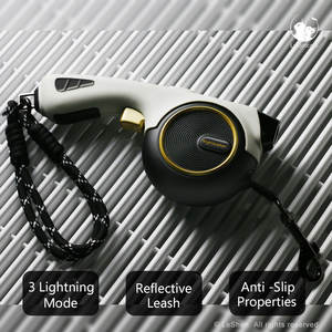 Night walker Durable 4M Retract able LED Hunde leine Ergonomischer Griff Drei Beleuchtungs modi Gold Dekor Ring Modisches Nylon Eisen - Product Image 5